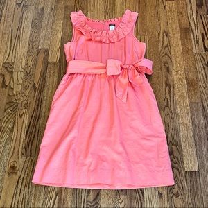J Crew Ruffle Belted Dress Coral 10